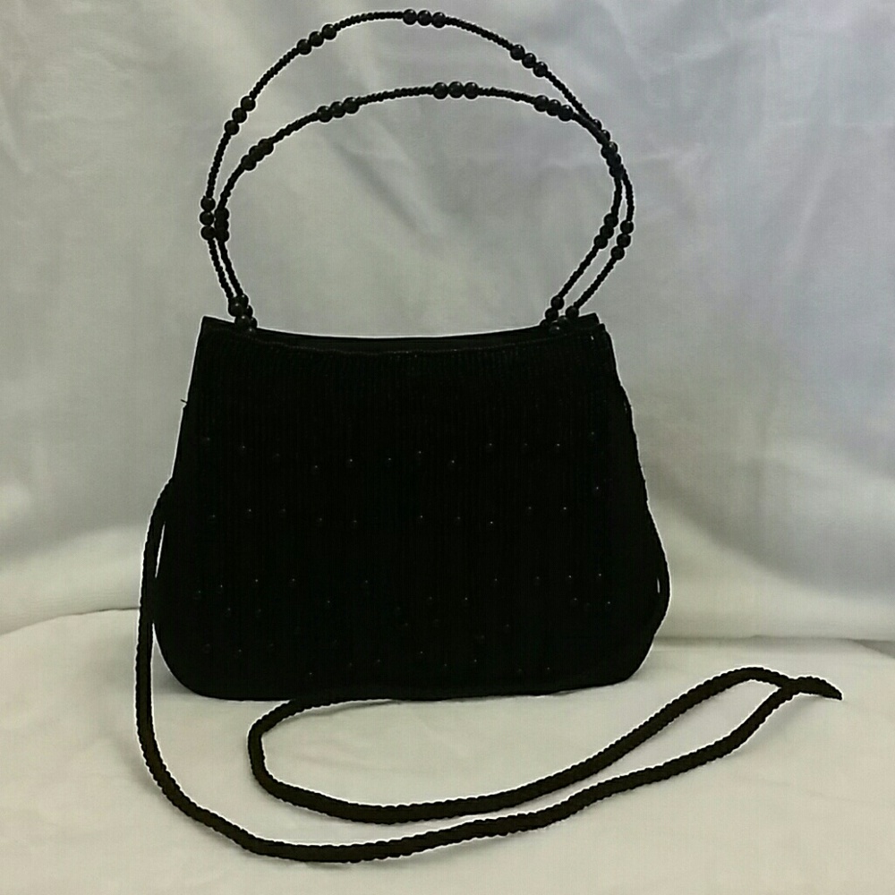 Black beaded mini bag